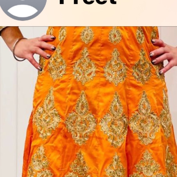 Anarkali Long Dress with Dupatta. PTP 19.”  Length 54” silk stunning silk dress - Picture 5 of 16